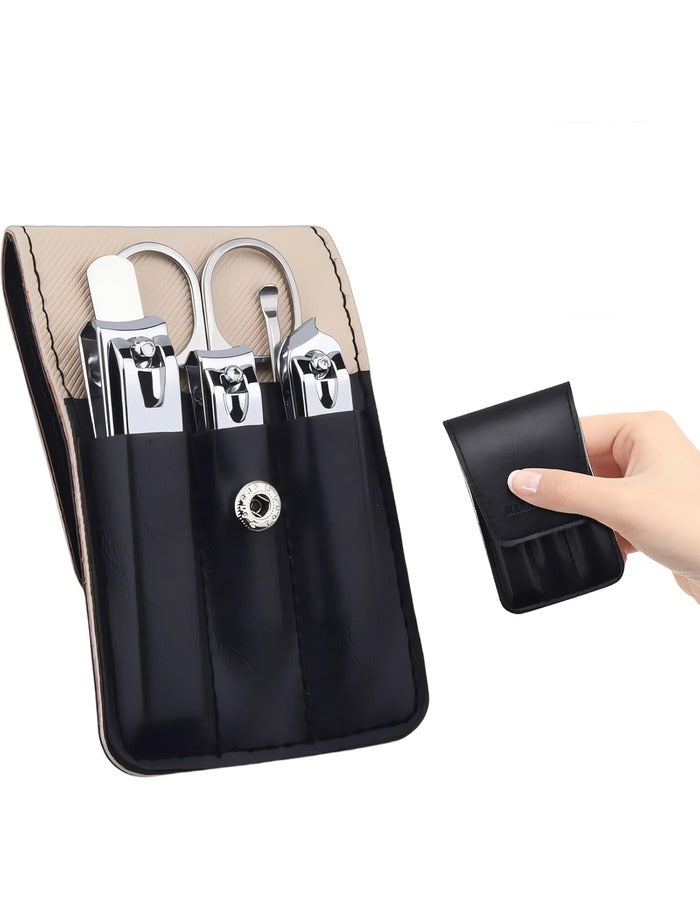 Beauté Secrets Nail Clipper Set – Nail Cutter Set, Manicure Pedicure Kit, Stainless Steel Nail Grooming Kit with PU Leather Case, Portable Travel Nail Kit for Men & Women
