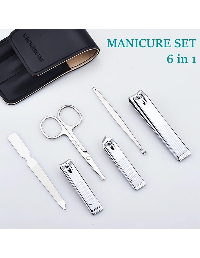 Beauté Secrets Nail Clipper Set – Nail Cutter Set, Manicure Pedicure Kit, Stainless Steel Nail Grooming Kit with PU Leather Case, Portable Travel Nail Kit for Men & Women