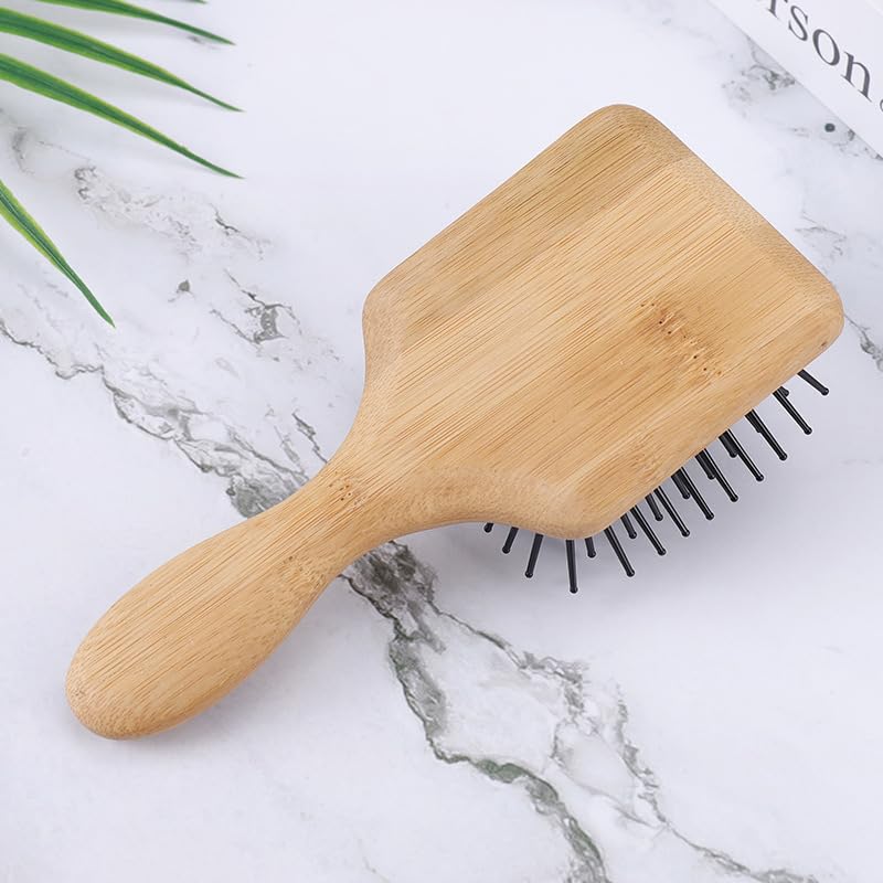 Beauté Secrets Wooden Paddle Hair Brush, Wooden scalp massager for hair growth, Smooth Detangling Brush for Men & Women, Brown