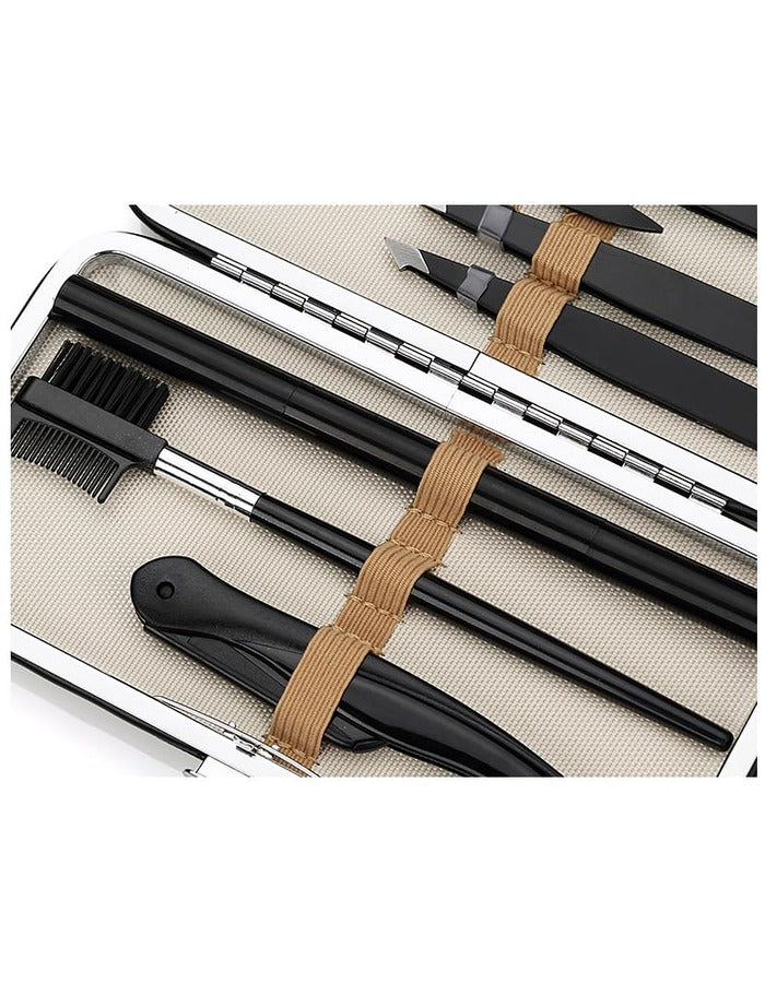 Beauté Secrets 8 Pcs Tweezers for Hair Remover, Eyebrow Plucker Kit, Brush and Comb, Eyebrow Pencil, Face Razor for woman
