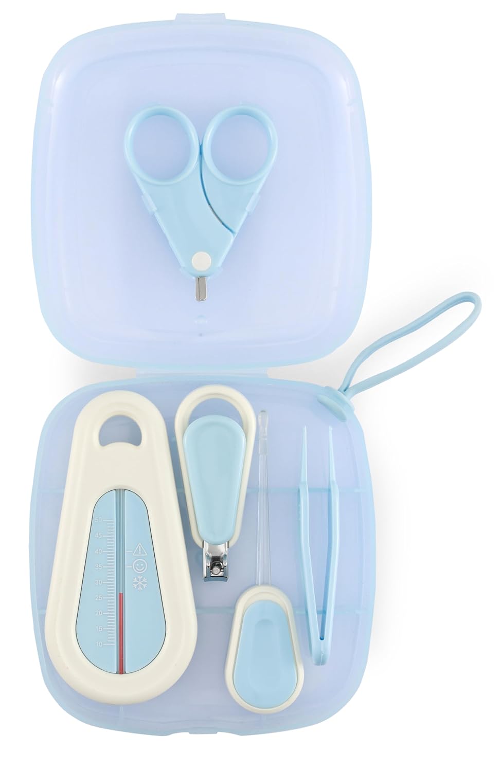 Beauté Secrets 6pcs Baby Nail Care Set | Baby Nail Cutter, Scissors, File, Nose Tweezers, Ear Pick & Bath Thermometer | New Born Grooming Kit