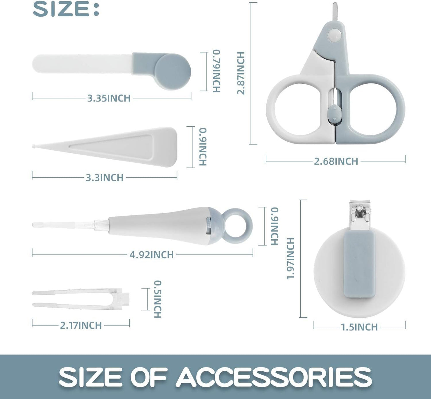 Beauté Secrets Baby Nail Cutter New Born Set 6-in-1 Kids Grooming Kit with Scissors, Nail Clipper, Nail File, Tweezer