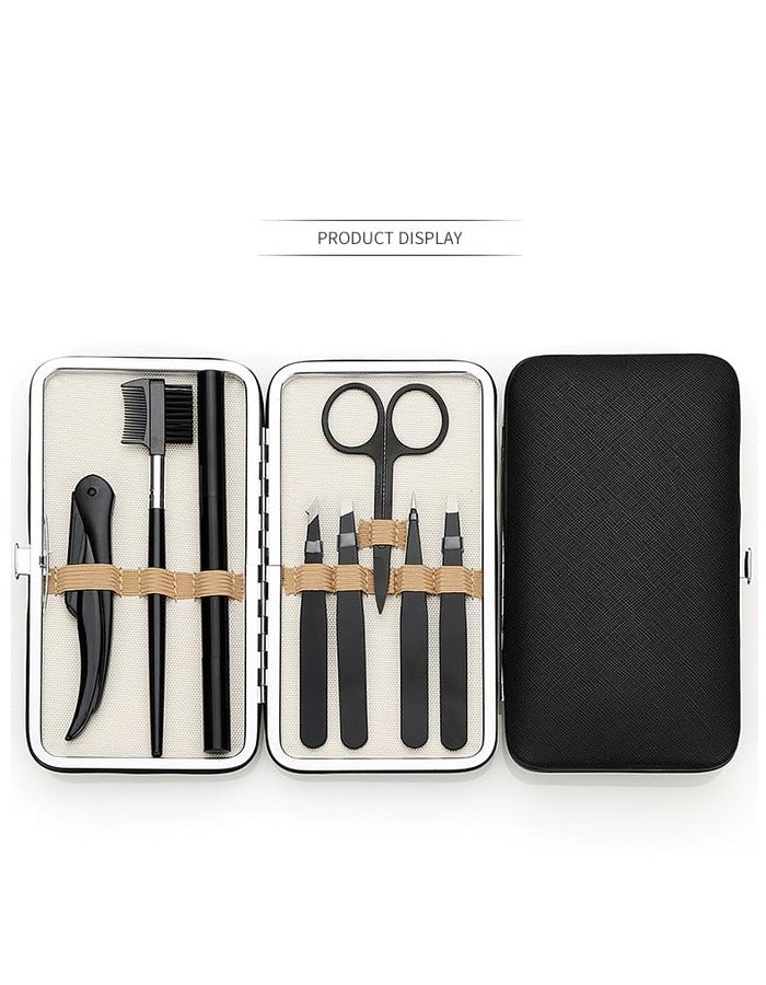 Beauté Secrets 8 Pcs Tweezers for Hair Remover, Eyebrow Plucker Kit, Brush and Comb, Eyebrow Pencil, Face Razor for woman