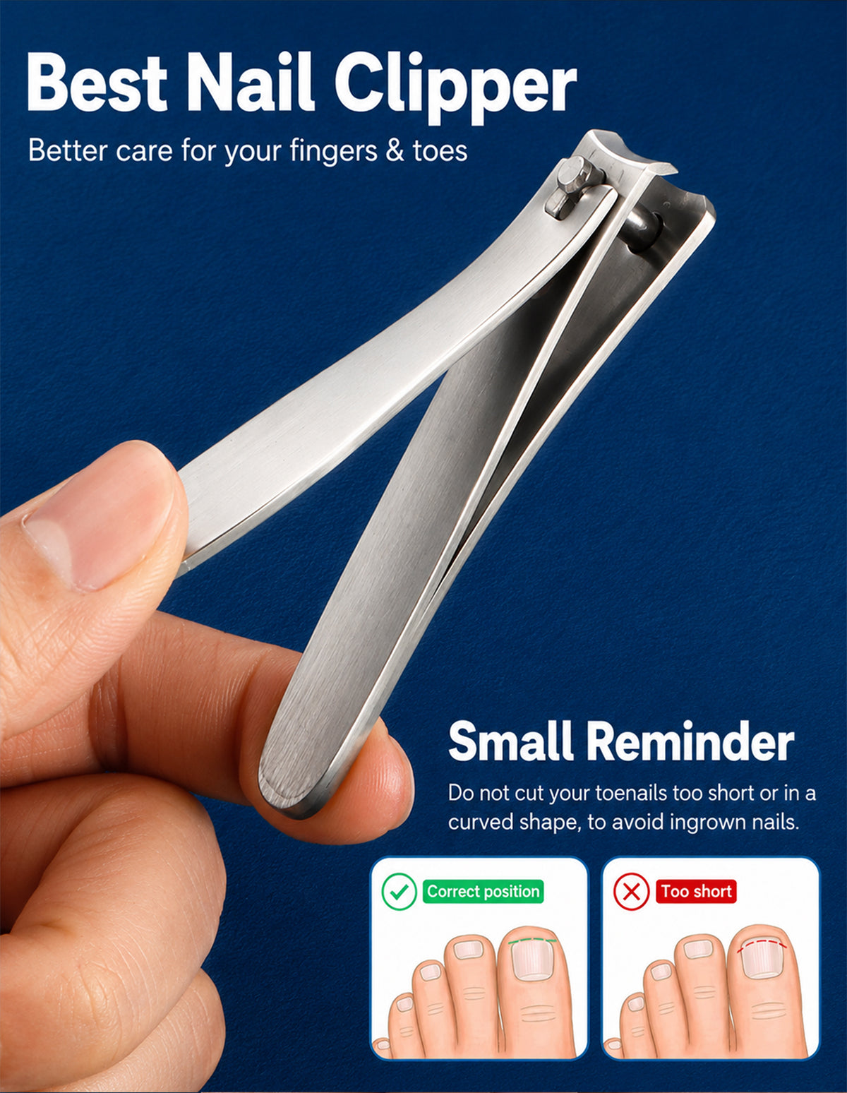 Beauté Secrets Nail Cutter - Professional Nail Clipper with Curved Blade