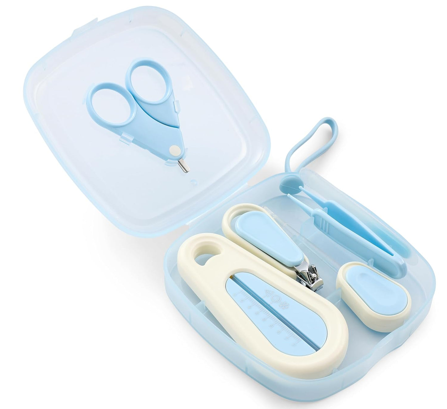 Beauté Secrets 6pcs Baby Nail Care Set | Baby Nail Cutter, Scissors, File, Nose Tweezers, Ear Pick & Bath Thermometer | New Born Grooming Kit
