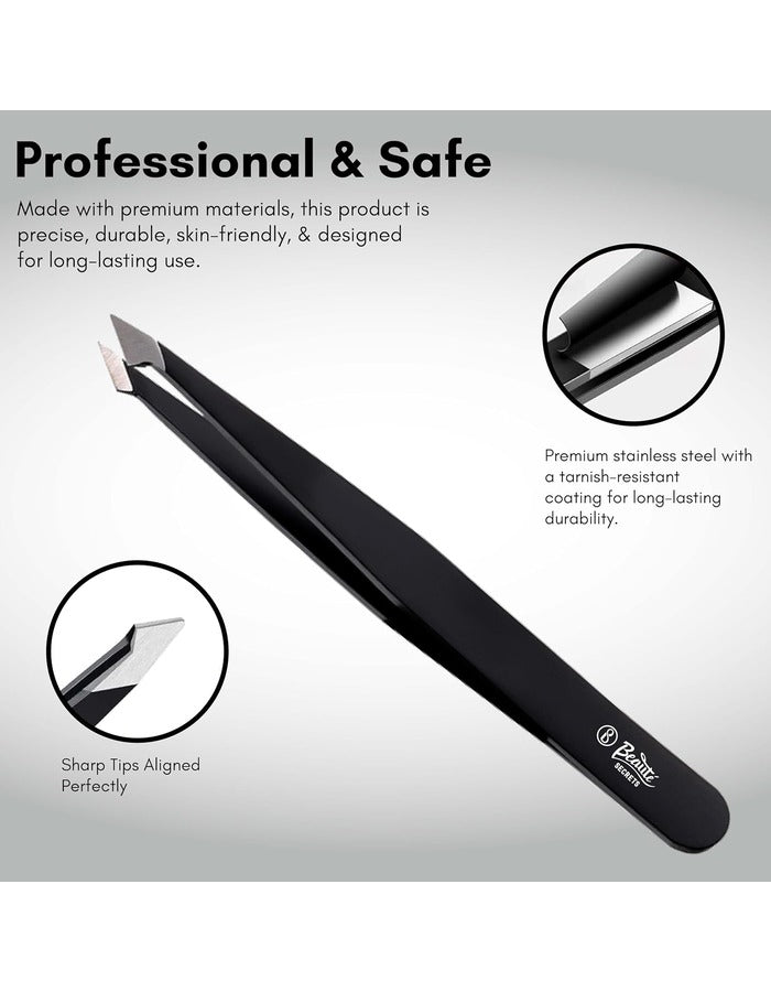 Beauté Secrets Tweezers Set Great Precision Plucker for Facial Hair, Splinter and Ingrown Hair Removal