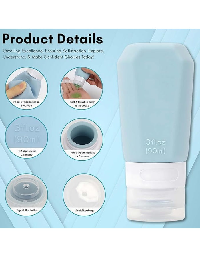 Beauté Secrets 11pcs Travel Bottles for Toiletries 90ML Travel Size Bottles