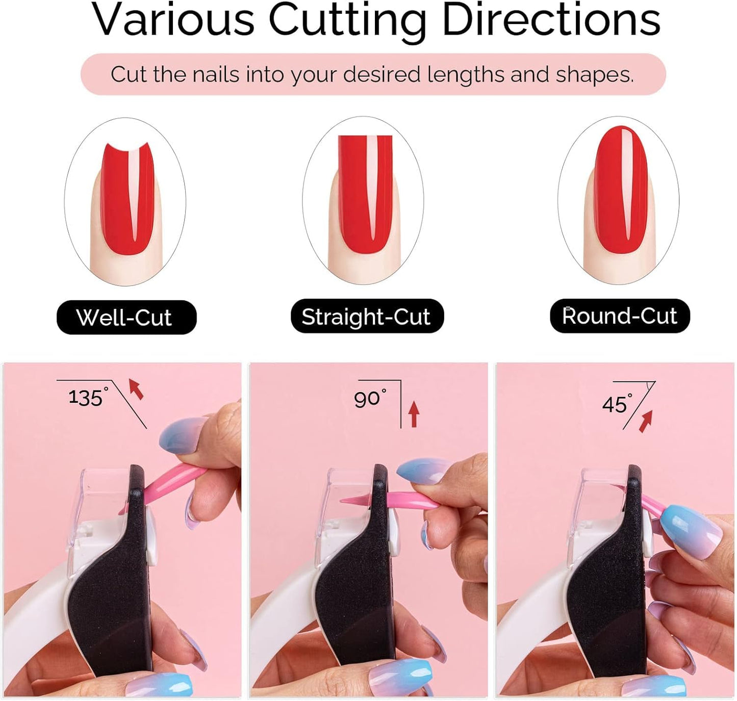 Beauté Secrets Nail Clipper for Acrylic Nails, Adjustable Stainless Steel Tip Nail Cutter with Safety Guard False Nails