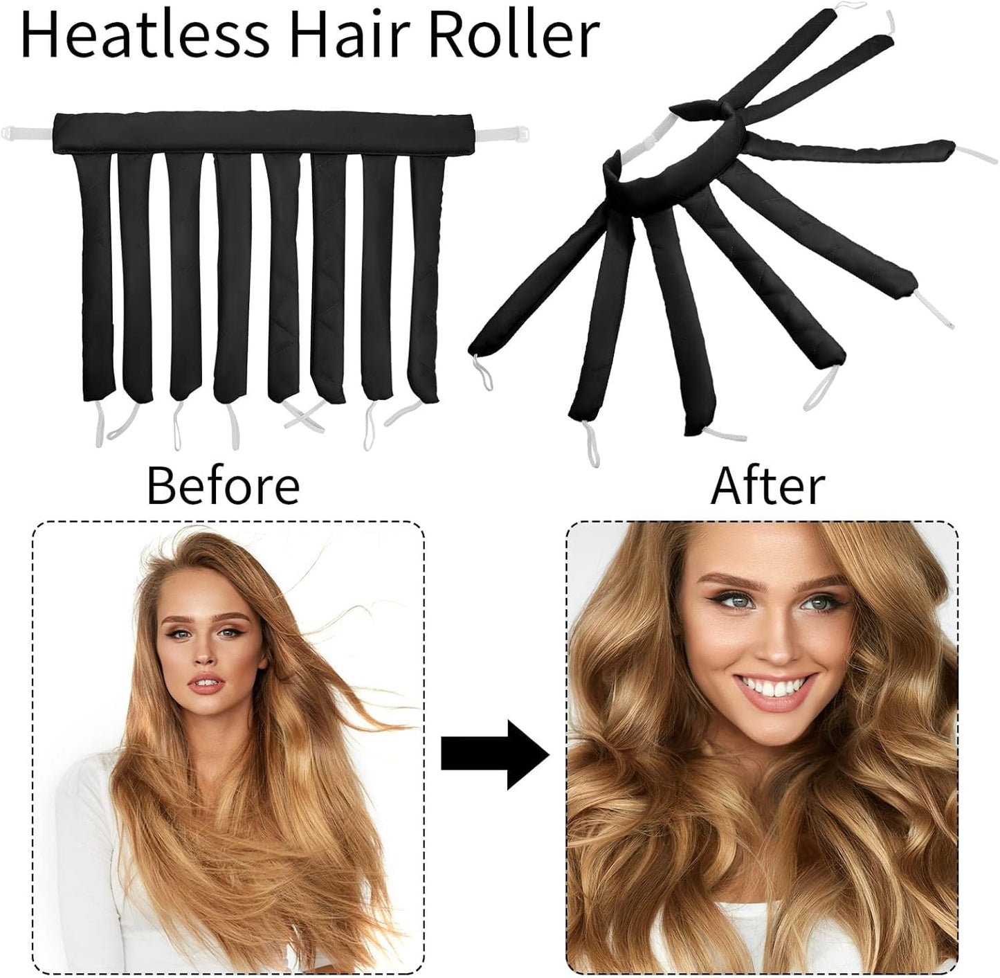 Beauté Secrets Heatless Hair Curler, Heatless Curling Rod Headband for Long Hair