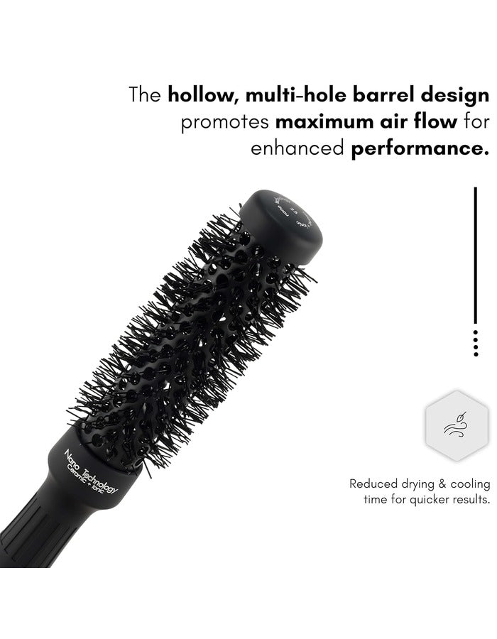 Beauté Secrets Ceramic Round Brush for Blow Drying, 1 Inch Professional Ion Thermal Barrel Hairbrush