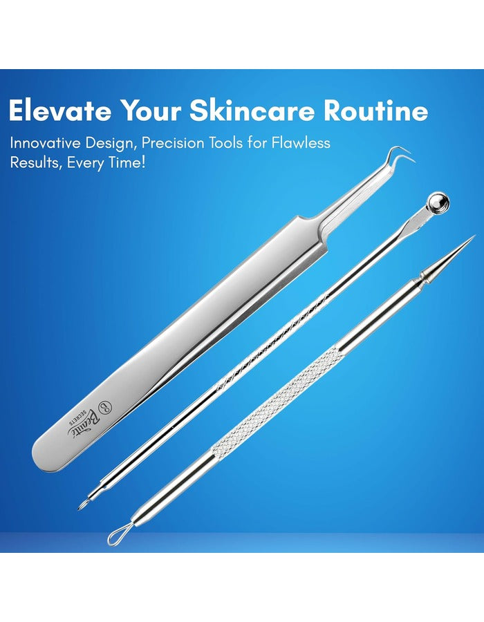 Beauté Secrets Acne Extractor Kit, Blackhead Tweezers and Needle, Pimple Remover tools