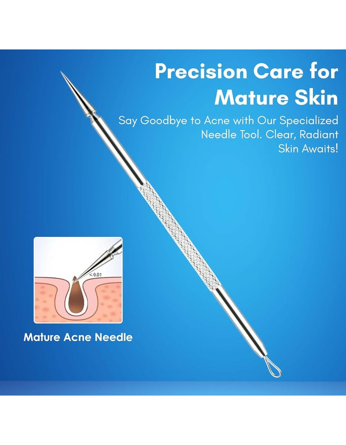 Beauté Secrets Acne Extractor Kit, Blackhead Tweezers and Needle, Pimple Remover tools