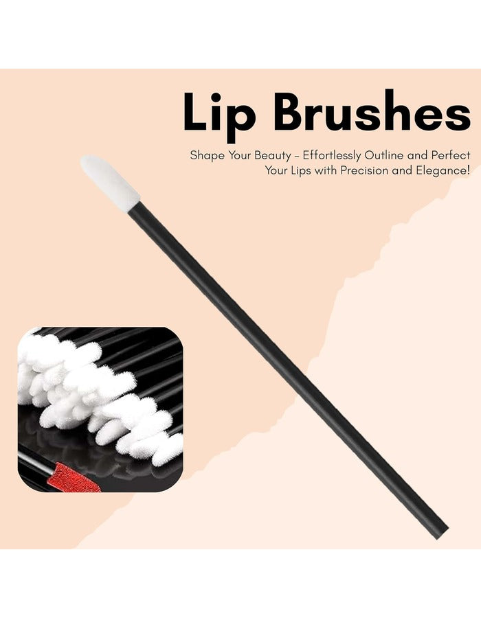Beauté Secrets Disposable Lip Brush Pack of 50 | Lipstick & Lip Gloss Travel-Friendly Makeup Brushes