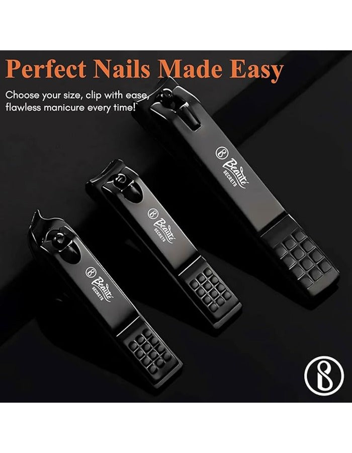 Beauté Secrets Nail Cutter Set 12 Pcs Nail Clipper Set with Nail Filer for Men & Women, Pedicure Kit for Thick Toenails & Fingernails, Manicure kit