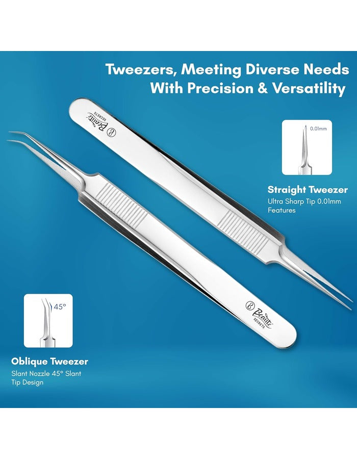 Beauté Secrets Blackhead Remover Tool Set of 8, Pimple Comedown Extractor, Whitehead Popping Treatment for Blemish, Zit Removing on Nose Face Skin