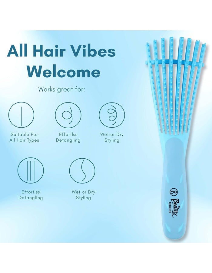 Beauté Secrets Paddle Detangling Hair Brush for Adults and Kids - Suitable for Wet & Dry