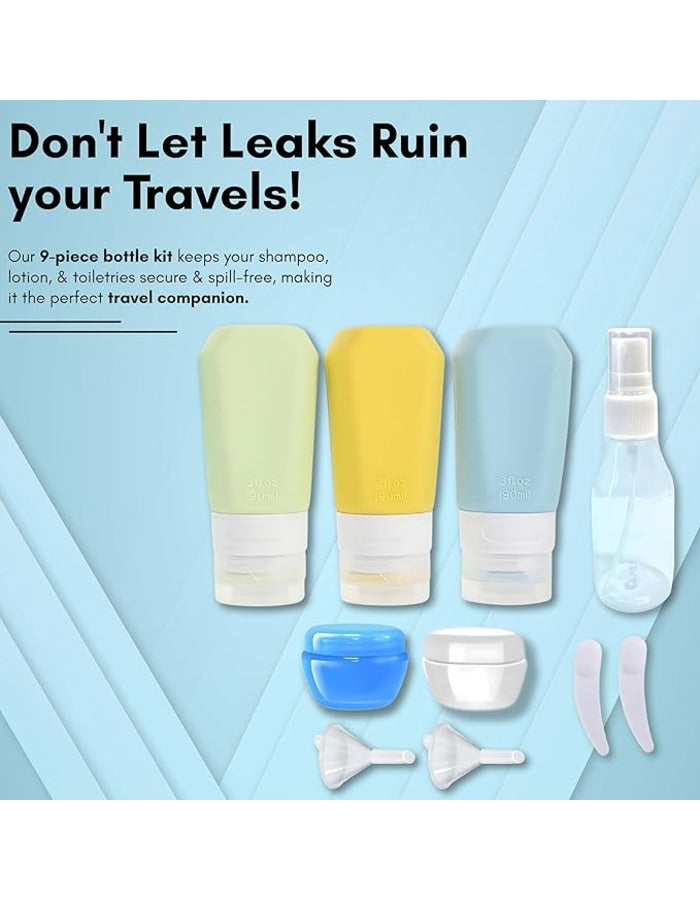 Beauté Secrets 11pcs Travel Bottles for Toiletries 90ML Travel Size Bottles