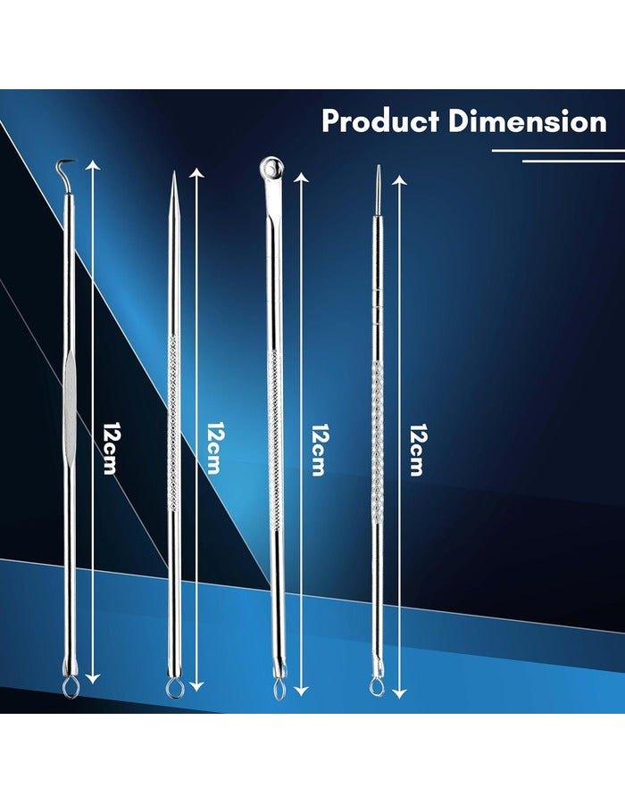 Beauté Secrets Blackhead Acne Removal Needle Kit 4 Pcs Cleaning Tools