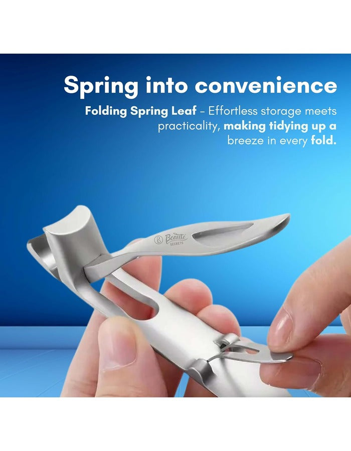 Beauté Secrets Angled Head Nail Clippers for Seniors - Ergonomic Toenail Clipper for Thick Nails, Premium Steel Nail Cutter