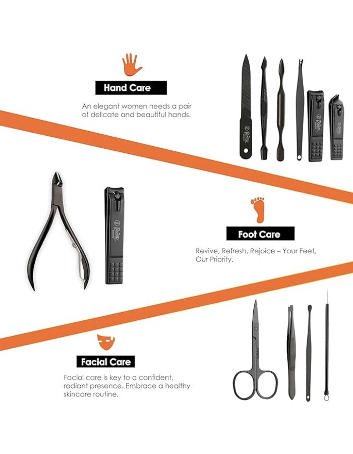 Beauté Secrets Nail Cutter Set 12 Pcs Nail Clipper Set with Nail Filer for Men & Women, Pedicure Kit for Thick Toenails & Fingernails, Manicure kit