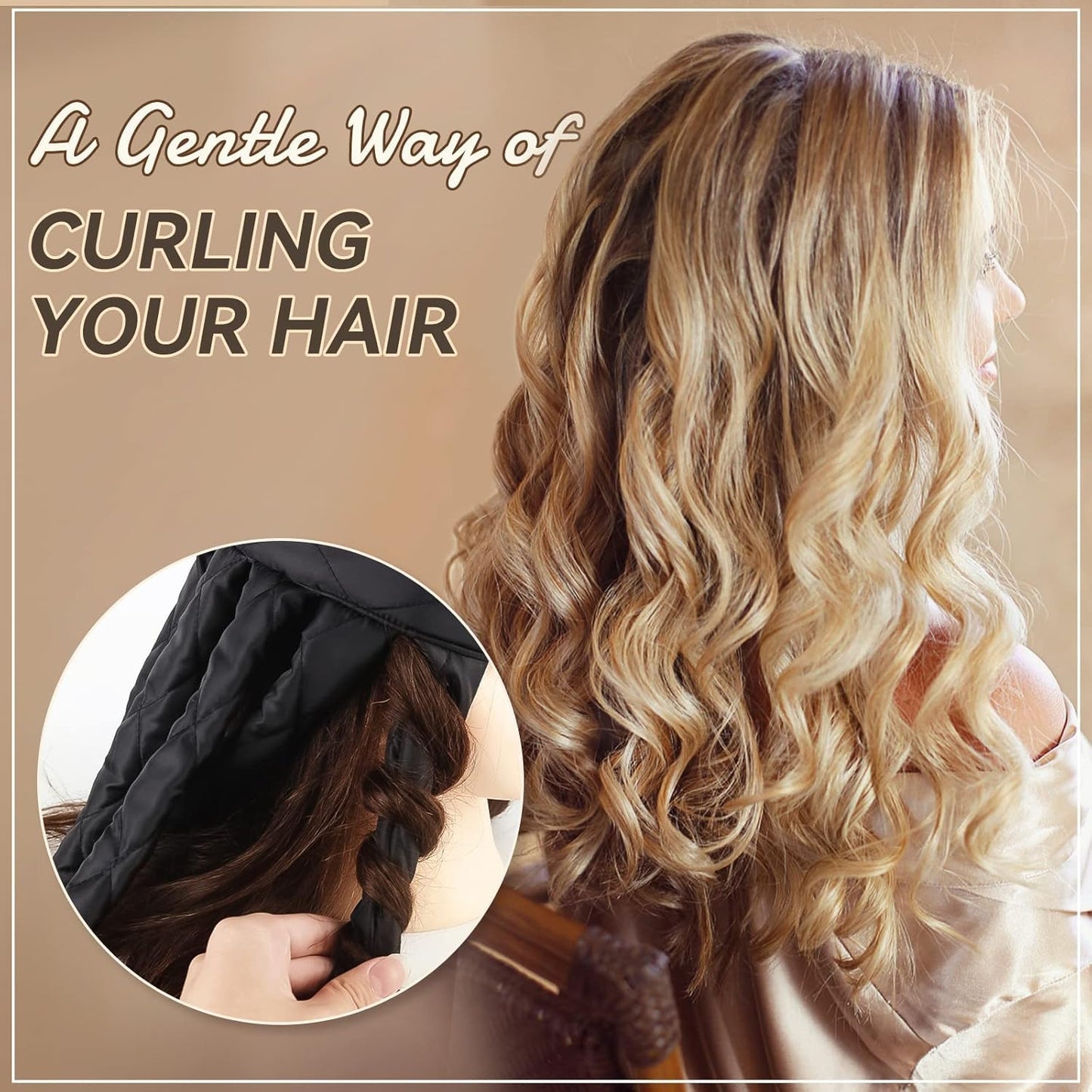 Beauté Secrets Heatless Hair Curler, Heatless Curling Rod Headband for Long Hair