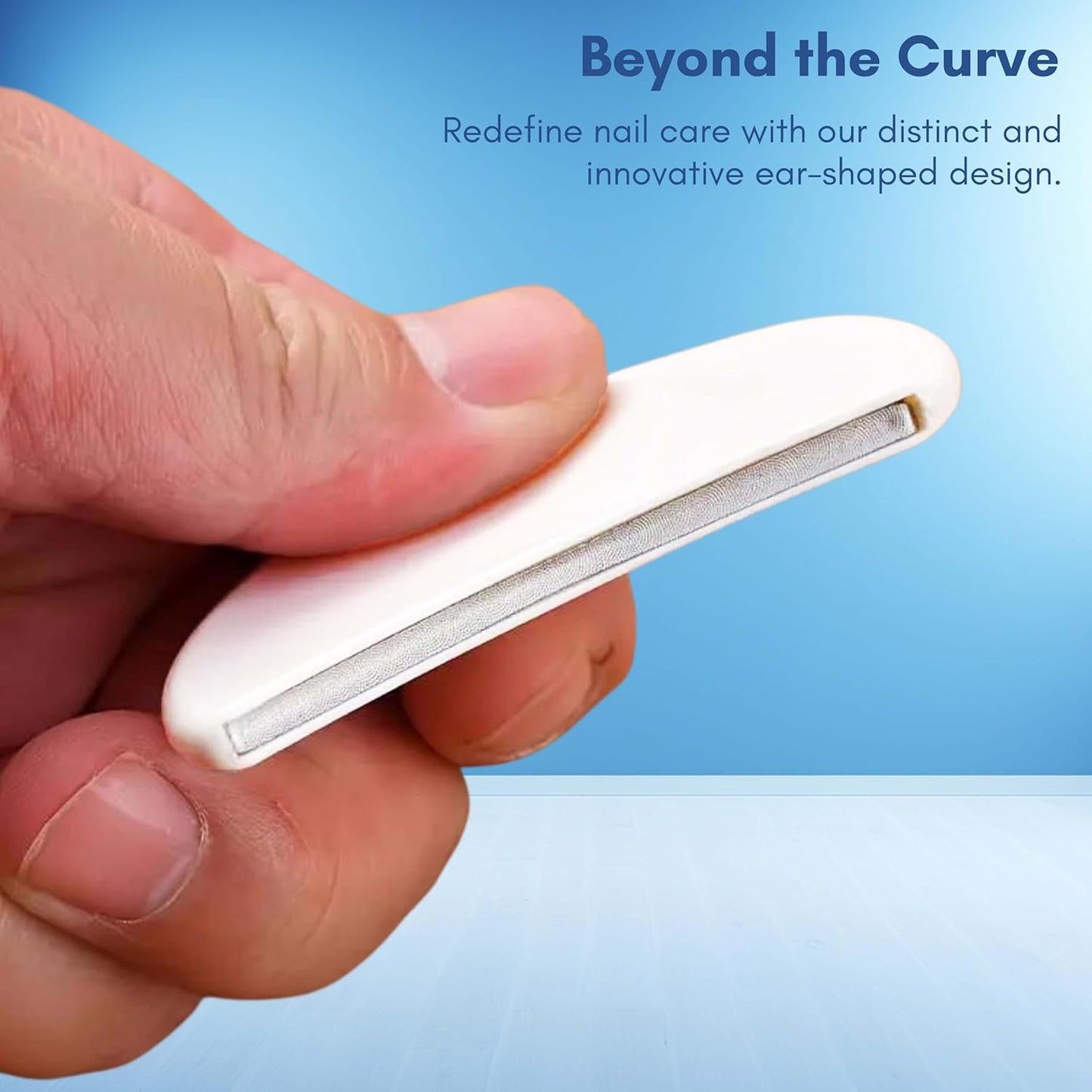 Beauté Secrets Nail Filer and Buffer, Professional Ear-Shaped Nail File with Round Blade