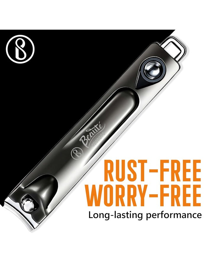 Beauté Secrets Adult Nail Cutter with Inbuilt Nail Filer | Premium Stainless Steel Nail Clipper | Ultra Sharp Heavy Duty Nail Trimmer for Men & Women | Professional Grooming Tool