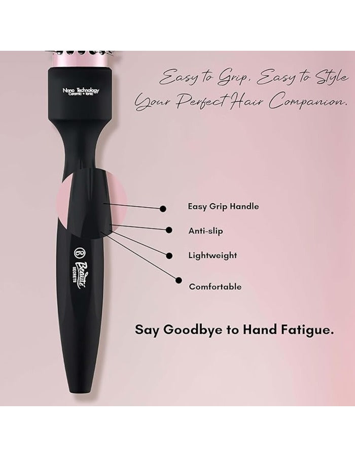 Beauté Secrets Thermo Ceramic Hot Curl Oval Barrel Brush,Roller Hair brush for Blow Drying