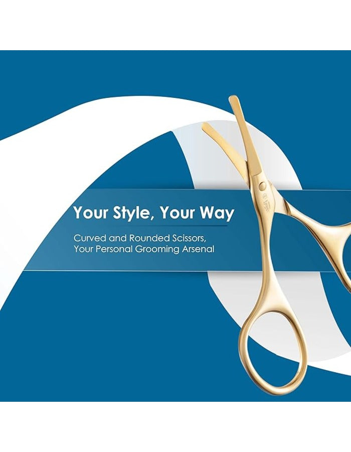 Beauté Secrets Scissors for Hair Cutting, Rounded Facial Hair Nasal Scissors