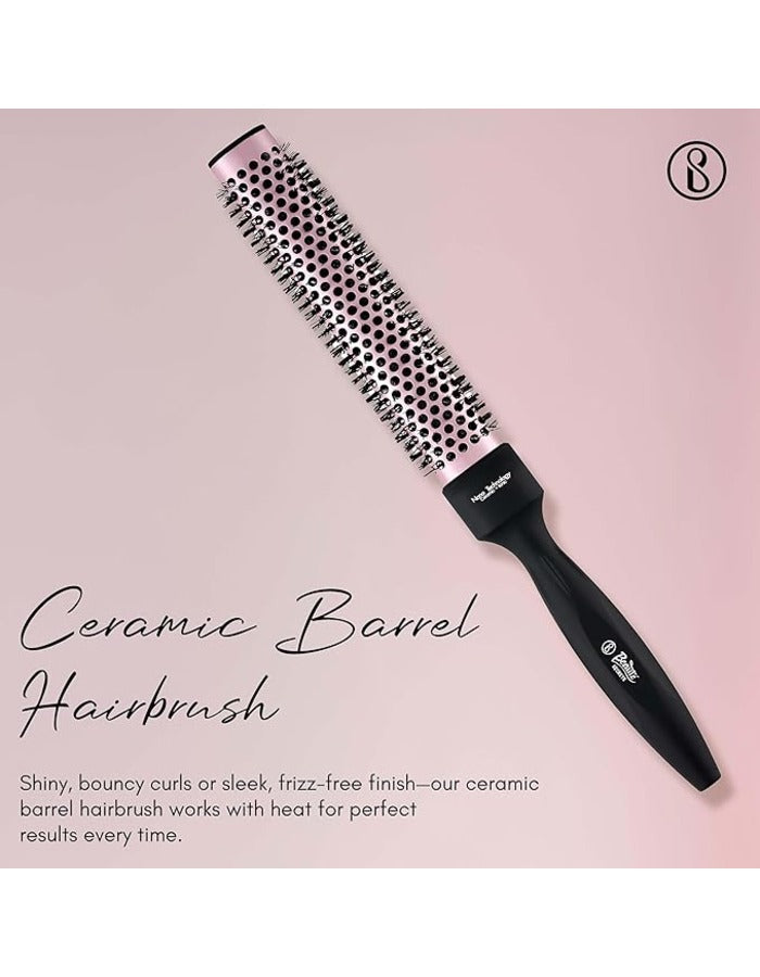 Beauté Secrets Thermo Ceramic Hot Curl Oval Barrel Brush,Roller Hair brush for Blow Drying