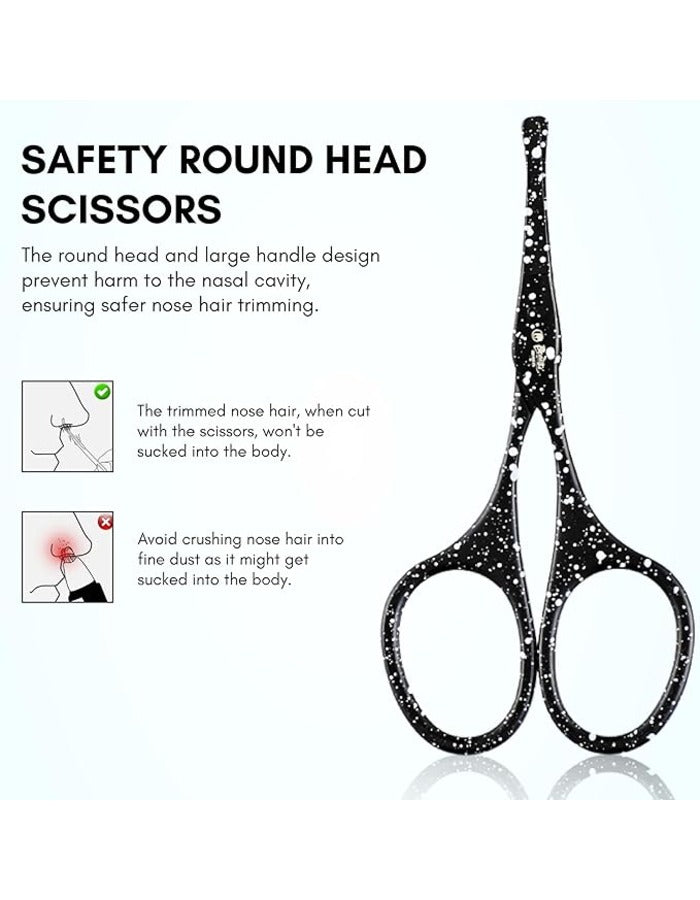Beauté Secrets Scissors for Hair Cutting, Rounded Facial Hair Nasal Scissors