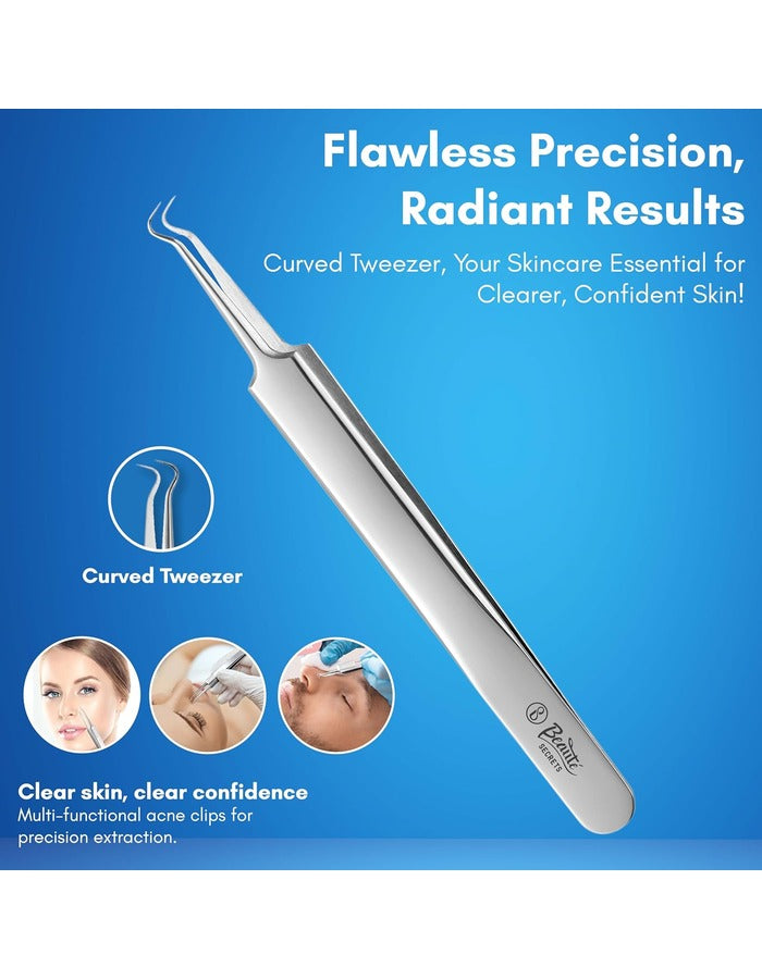 Beauté Secrets Acne Extractor Kit, Blackhead Tweezers and Needle, Pimple Remover tools