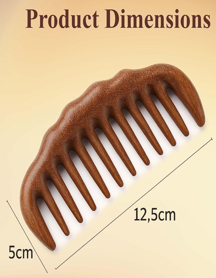 Beauté Secrets Wide Tooth Wooden Comb for Hair Detangling | Wooden scalp massager for hair growth