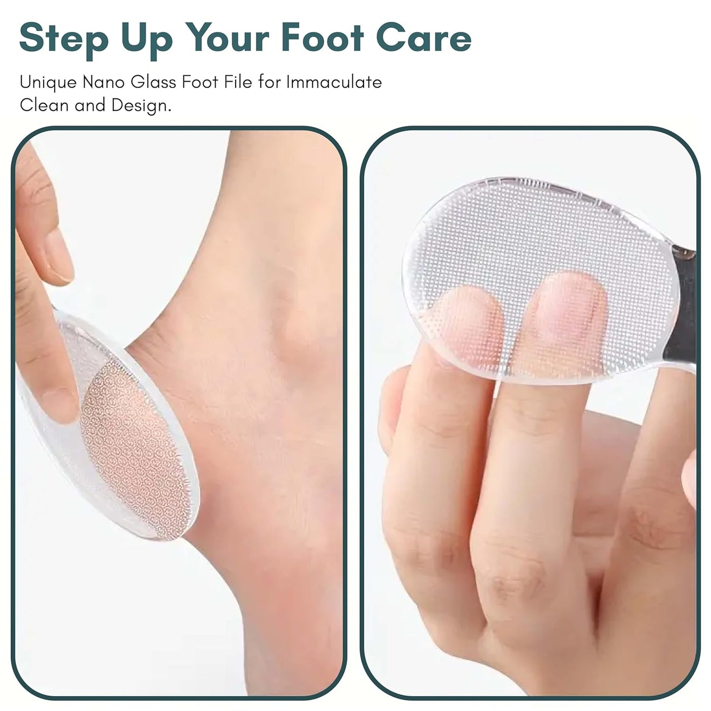 Beauté Secrets Glass Foot File, 8-Shaped Foot Scrubber for Dead Skin, Callus Remover, Heel Scrubber