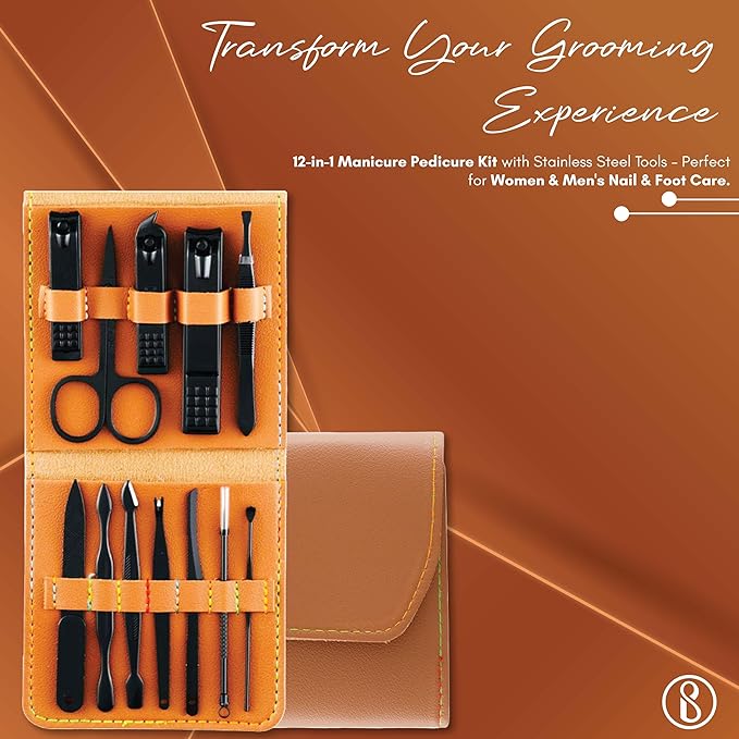 Beauté Secrets Manicure Kit Nail Clippers Pedicure Set Grooming Kit Nail Cutter Ear Pick Tweezers Plucker
