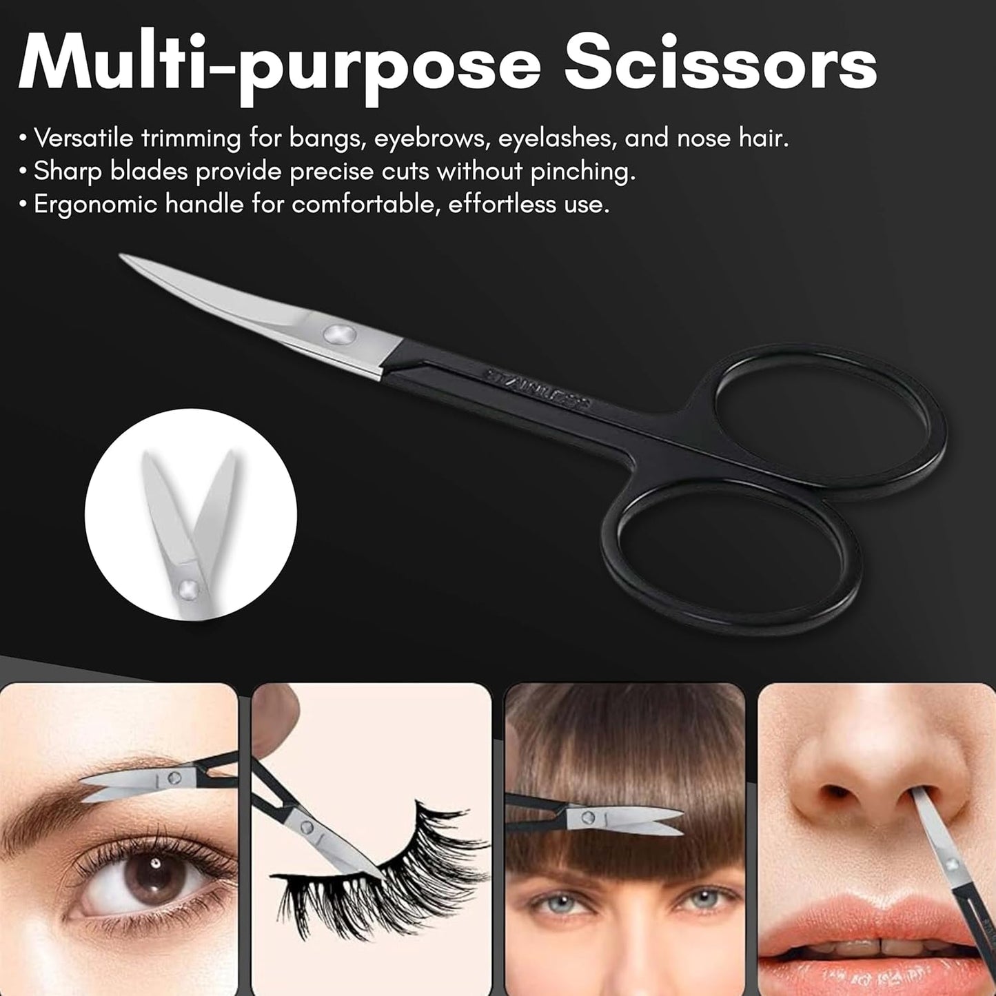Beauté Secrets 6PCS Professional Eyebrow Tweezers Set for Women and Men