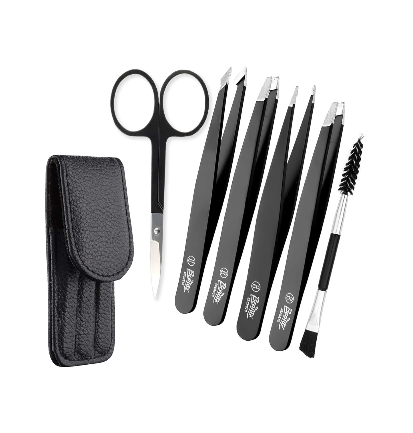 Beauté Secrets 6PCS Professional Eyebrow Tweezers Set for Women and Men