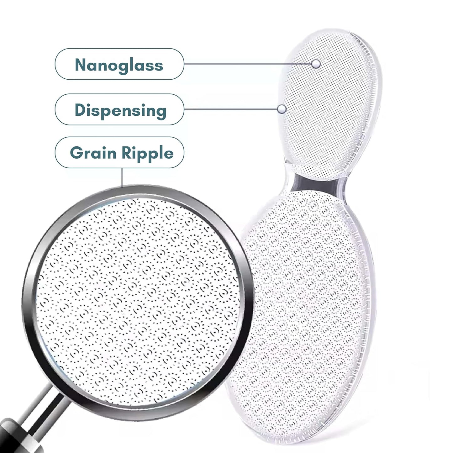 Beauté Secrets Glass Foot File, 8-Shaped Foot Scrubber for Dead Skin, Callus Remover, Heel Scrubber