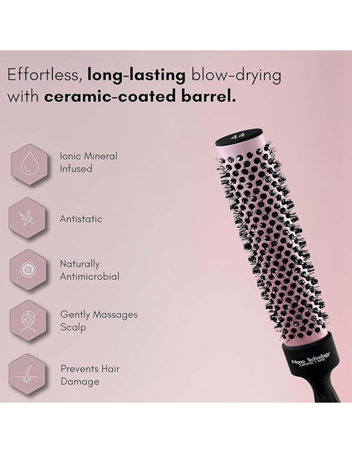 Beauté Secrets Thermo Ceramic Hot Curl Oval Barrel Brush,Roller Hair brush for Blow Drying