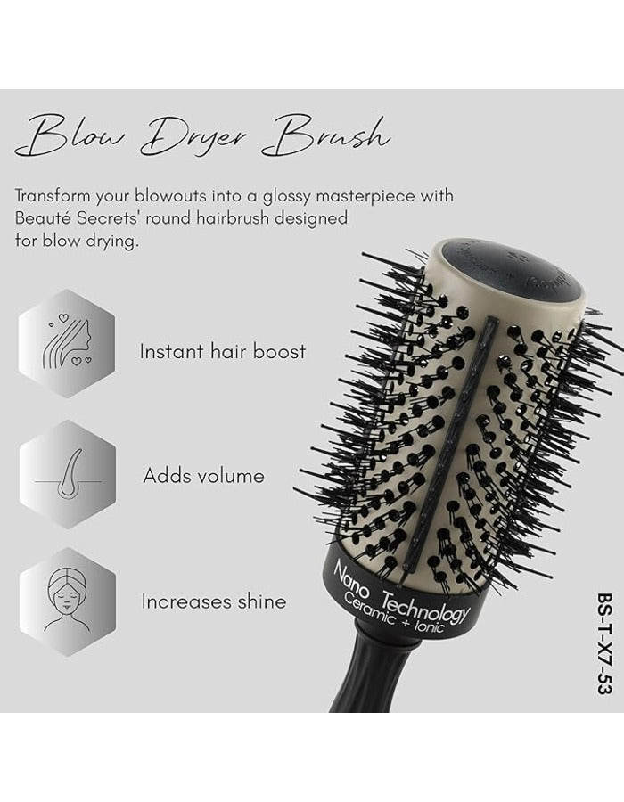 Beauté Secrets Super Gentle Round Brush for Blow Out - Salon Quality Hair Brushes