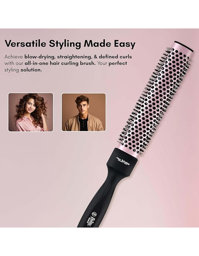 Beauté Secrets Thermo Ceramic Hot Curl Oval Barrel Brush,Roller Hair brush for Blow Drying