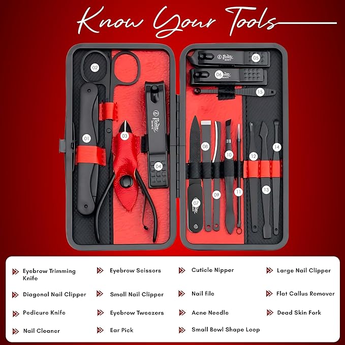 Beauté Secrets Professional Manicure Set 15 pcs with Luxurious Case