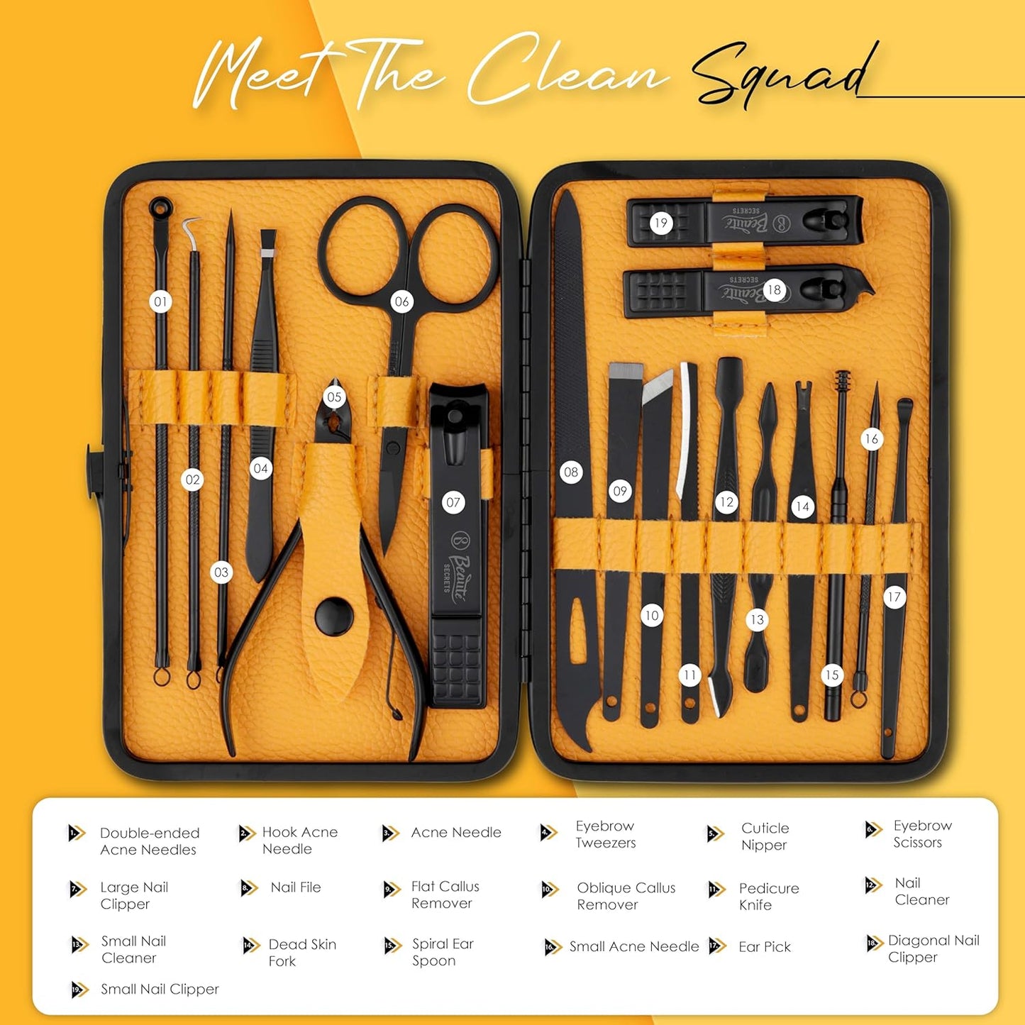 Beauté Secrets Manicure Kit, pedicure tools for feet, Nail Cutters, Manicure Pedicure kit