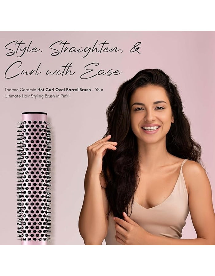 Beauté Secrets Thermo Ceramic Hot Curl Oval Barrel Brush,Roller Hair brush for Blow Drying