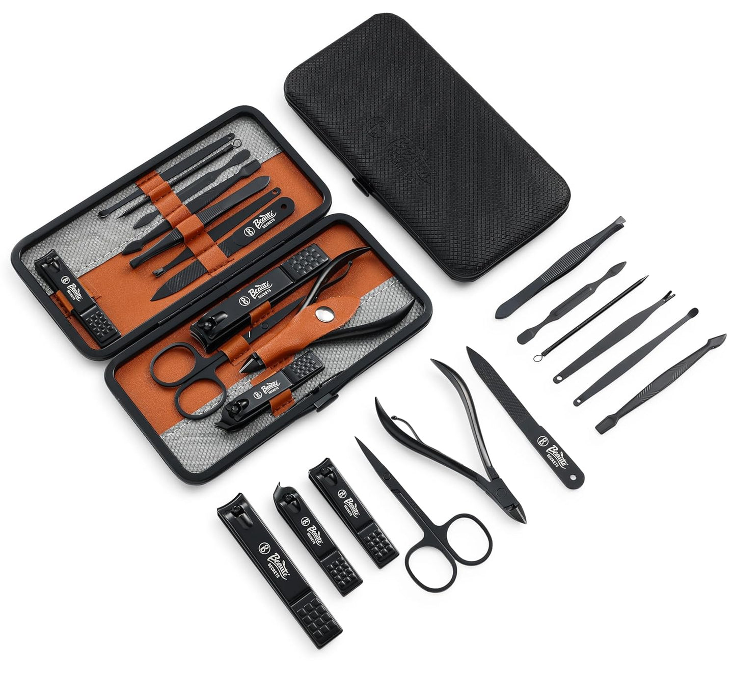 Beauté Secrets Nail Cutter Set 12 Pcs Nail Clipper Set with Nail Filer for Men & Women, Pedicure Kit for Thick Toenails & Fingernails, Manicure kit