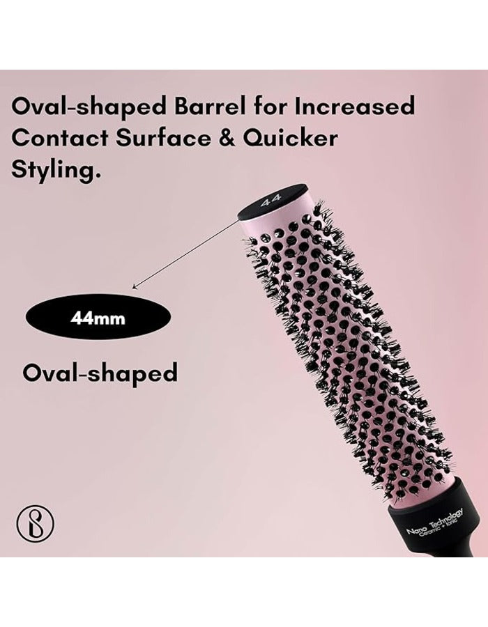 Beauté Secrets Thermo Ceramic Hot Curl Oval Barrel Brush,Roller Hair brush for Blow Drying