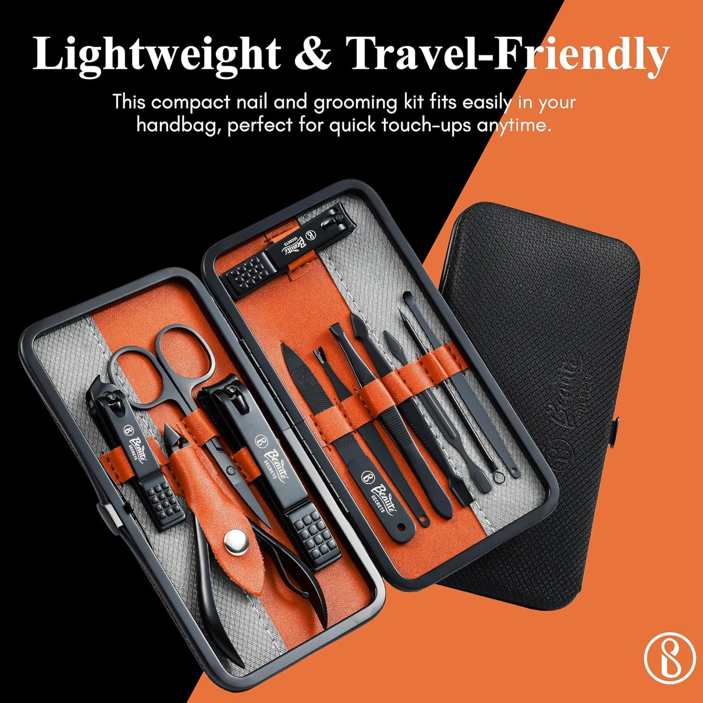 Beauté Secrets Nail Cutter Set 12 Pcs Nail Clipper Set with Nail Filer for Men & Women, Pedicure Kit for Thick Toenails & Fingernails, Manicure kit