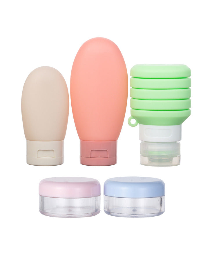 Beauté Secrets Pack of 5 Refillable Travel Bottles for Toiletries Silicone Container for Cream, Shampoo Hand Wash, Lotion Storage Bottle Travel Accessories Leak Proof