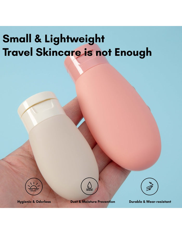 Beauté Secrets Pack of 5 Refillable Travel Bottles for Toiletries Silicone Container for Cream, Shampoo Hand Wash, Lotion Storage Bottle Travel Accessories Leak Proof