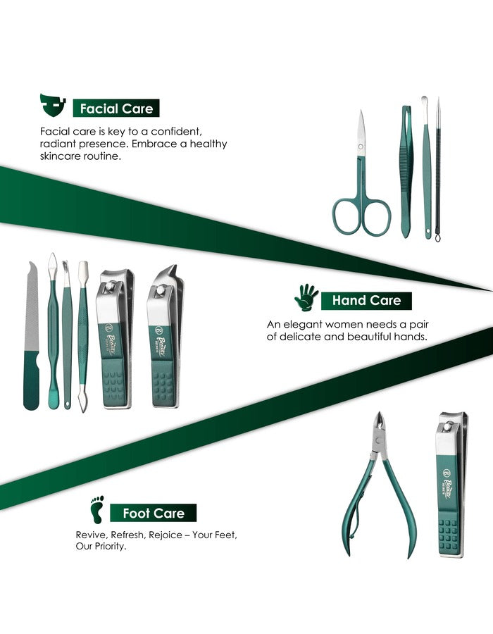 Beauté Secrets Nail Cutter Set - 12-Piece Ultra Sharp Nail Clipper Set with Nail File for Men & Women